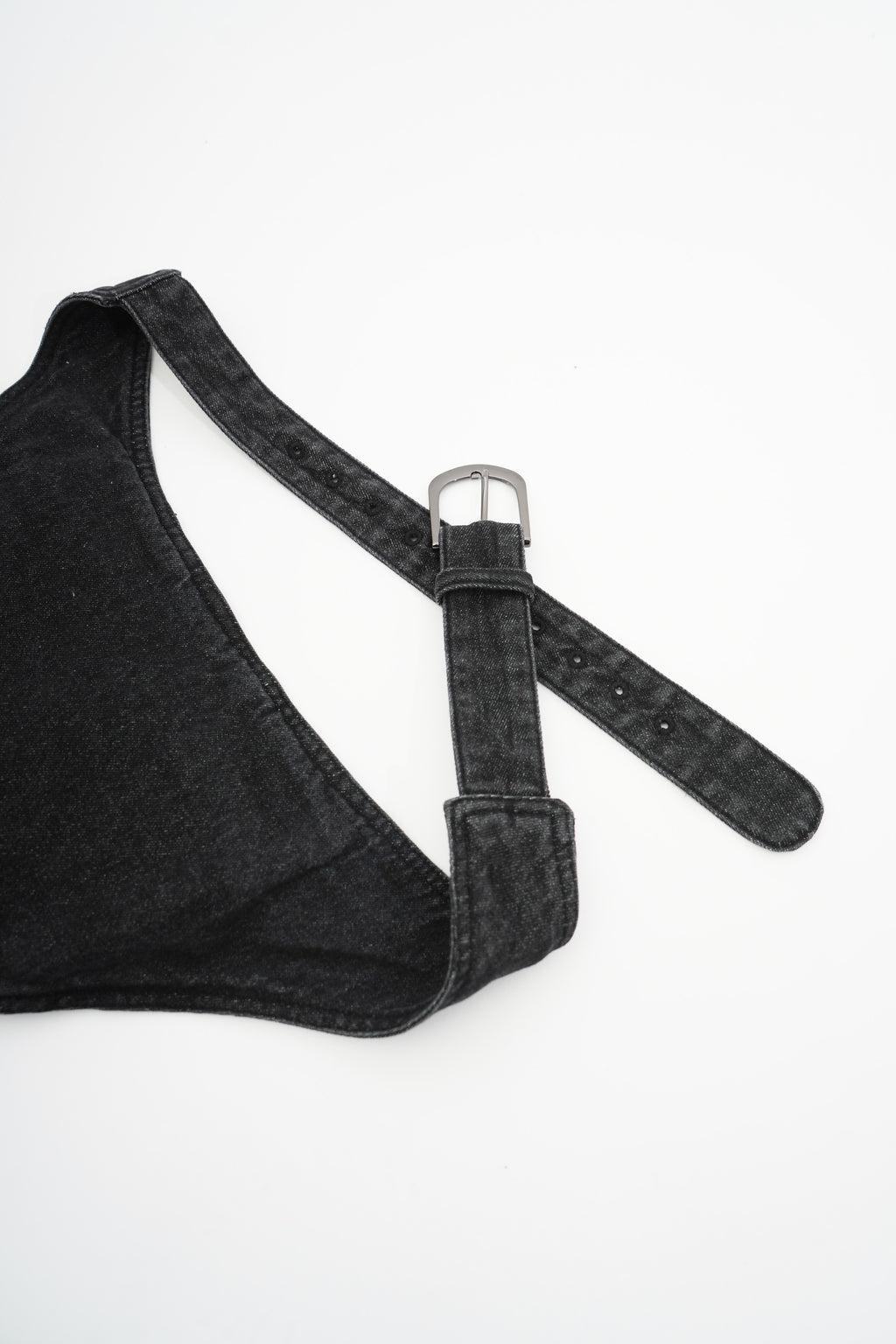 "whashed" denim waist bag