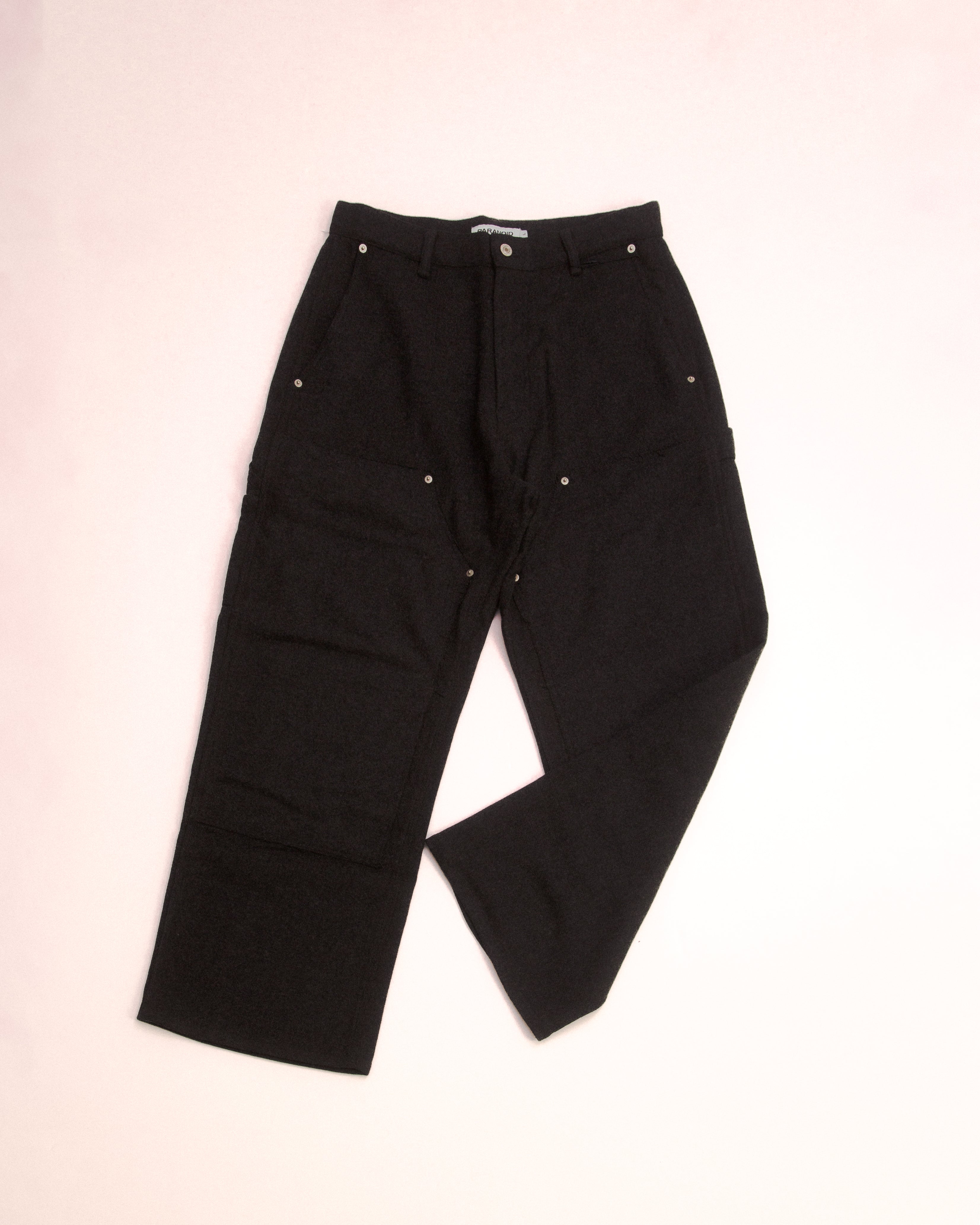 "black" melange painter pants